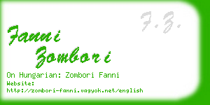 fanni zombori business card